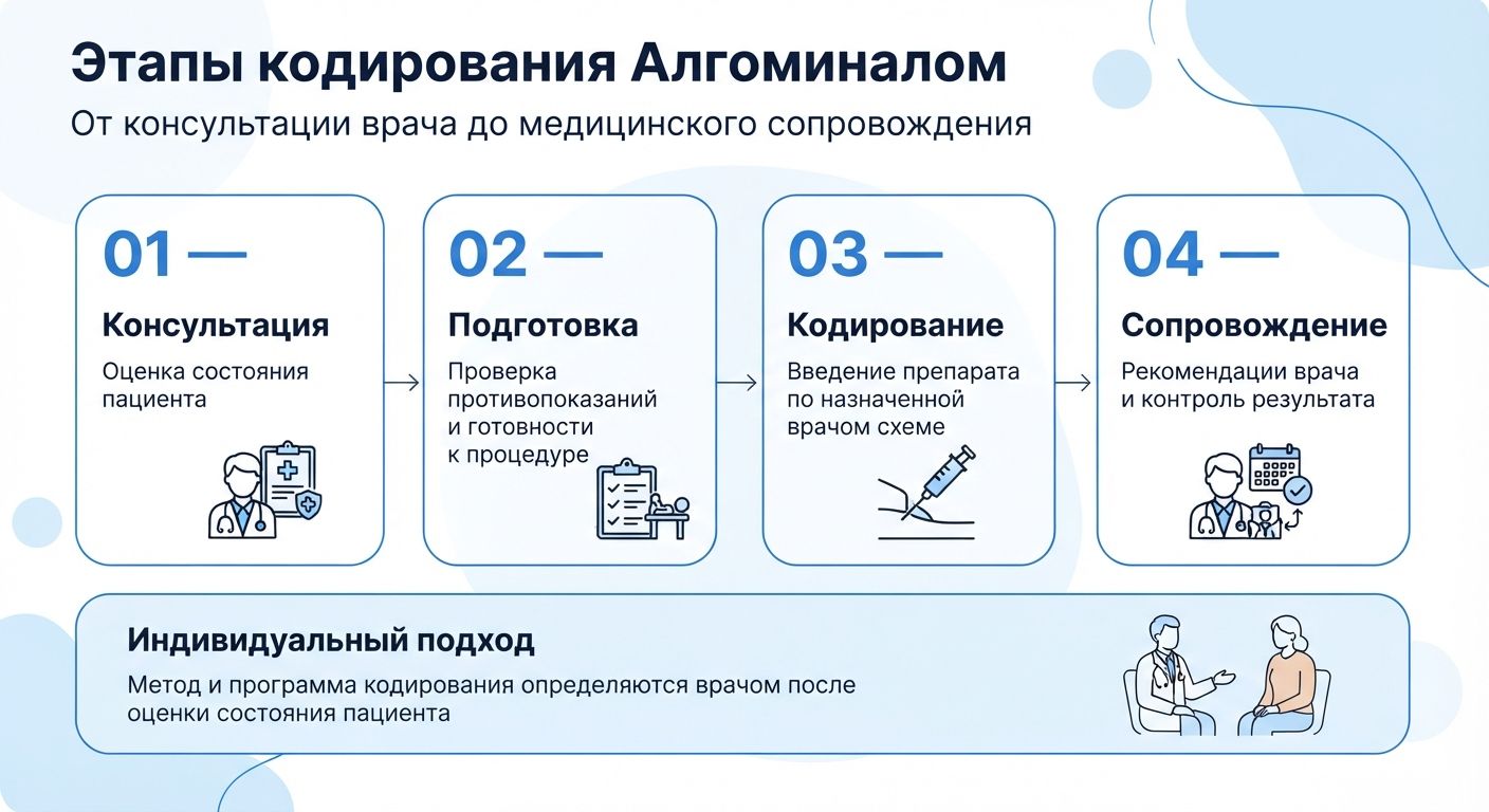 Кодирование препаратом «Алгоминал» в Калуге инфографика