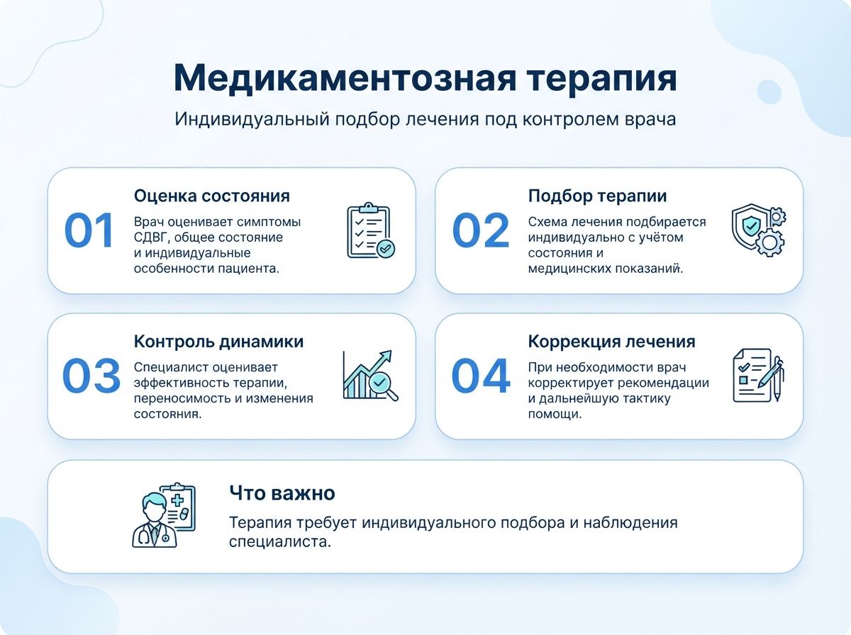 Лечение СДВГ в Калуге у детей и взрослыхинфографика